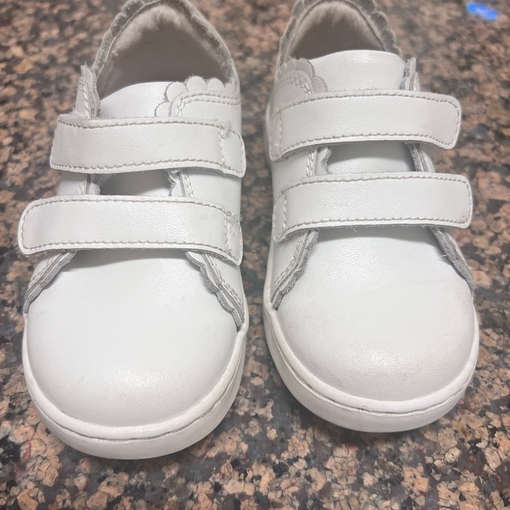 Kids White Velcro Sneakers